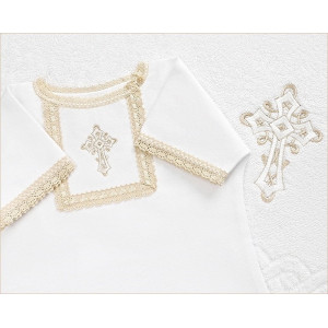 Крестильный набор Никита с кружевным полотенцем