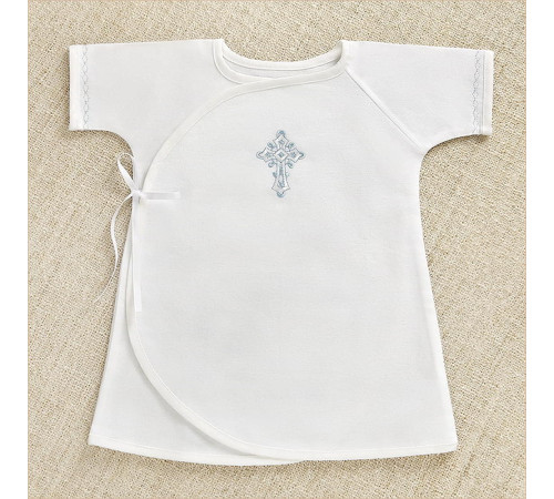 Крестильный набор Перышко голубое с пеленкой