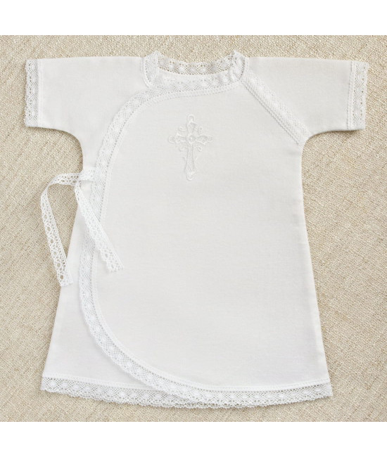 Крестильный набор Перышко кружевное с классическим полотенцем