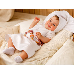 Крестильный набор Перышко розовое с классическим полотенцем