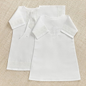 Крестильный набор Ручеек с кружевным полотенцем