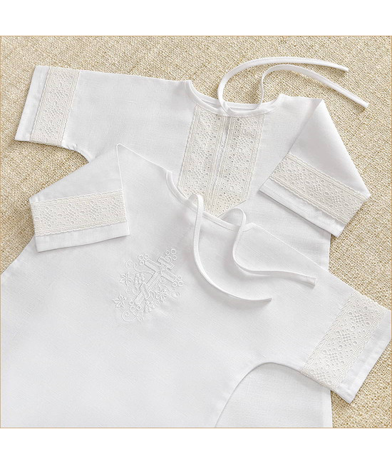 Крестильный набор Ручеек с кружевным полотенцем