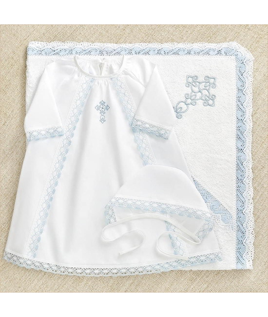 Крестильный набор Степан с кружевным полотенцем