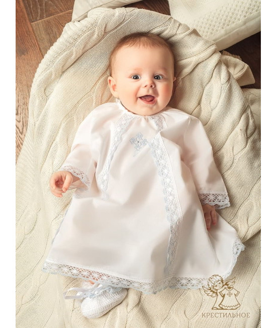 Крестильный набор Степан с кружевным полотенцем