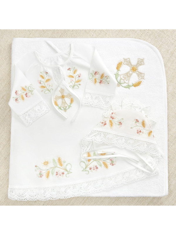 Крестильный набор Василиса с махровым уголком