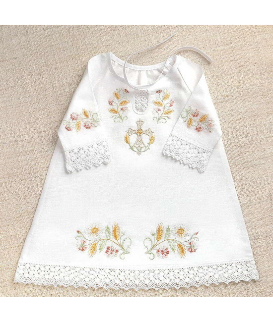 Крестильный набор Василиса с кружевным полотенцем