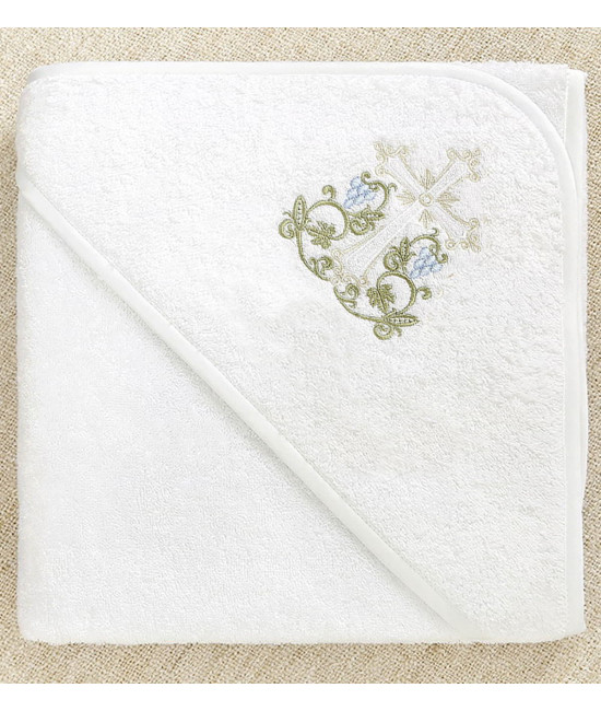 Кружевное полотенце с уголком Зеленая лоза