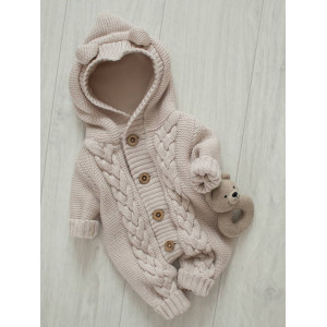 Вязаный комбинезон Мишутка песок