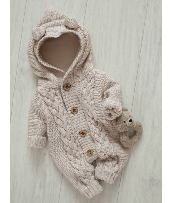 Вязаный комбинезон Мишутка песок