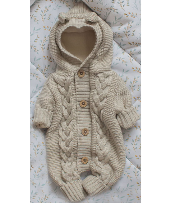 Вязаный комбинезон Мишутка песок