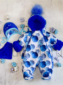 Зимний комплект на выписку Picolita Puffy-Шарики синий