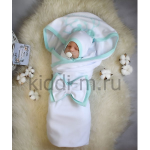 Летний комплект на выписку Picolita Лайт-Мишка белый-мята