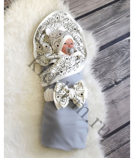 Летний комплект на выписку Picolita Лайт-Milk серый