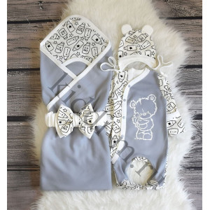 Летний комплект на выписку Picolita Лайт-Milk серый