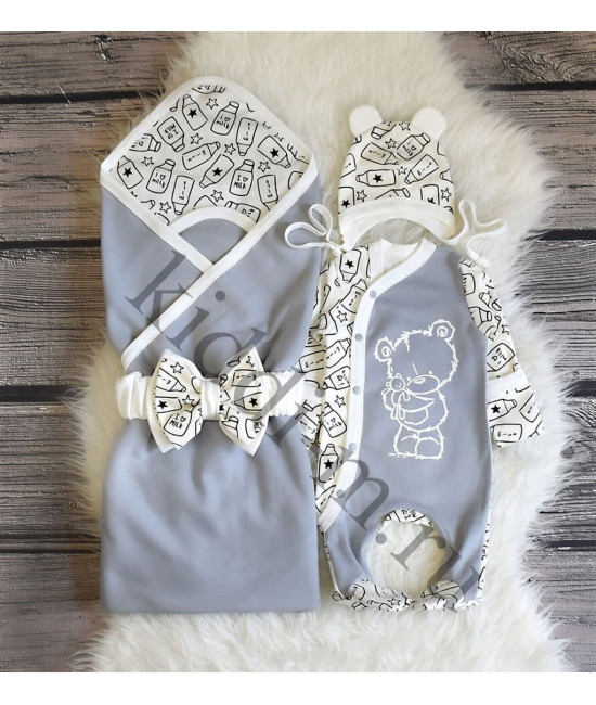 Летний комплект на выписку Picolita Лайт-Milk серый