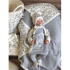 Летний комплект на выписку Picolita Лайт-Milk серый