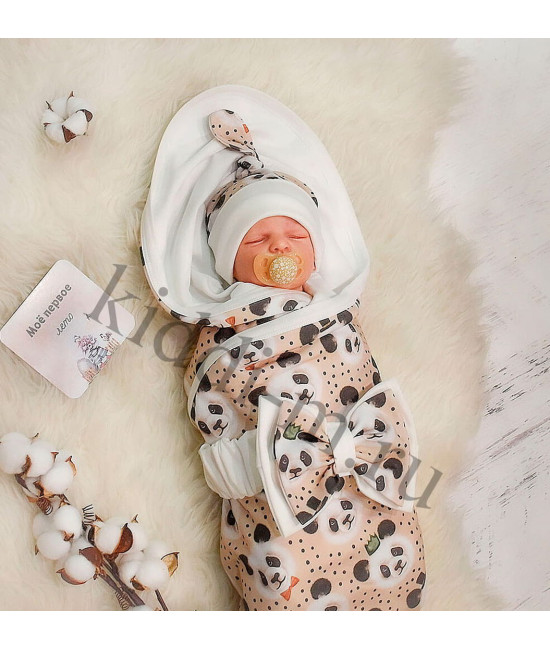 Летний комплект на выписку Picolita Лайт-Панда бежевый
