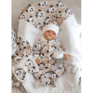 Летний комплект на выписку Picolita Лайт-Панда бежевый