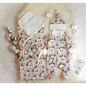 Летний комплект на выписку Picolita Лайт-Панда бежевый