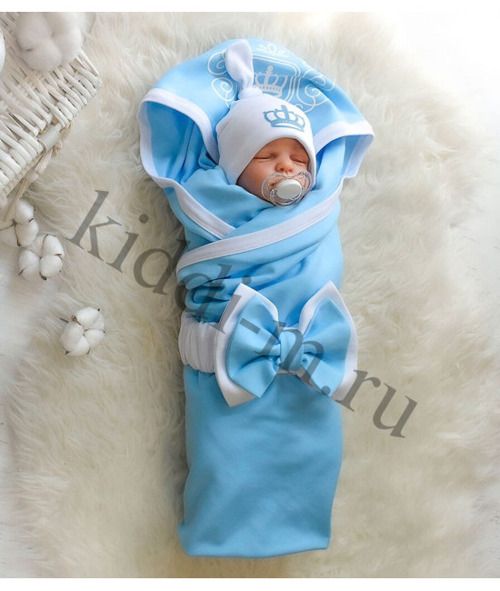 Летний комплект на выписку Picolita Лайт-Роскошь голубой-белый