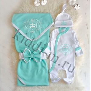 Летний комплект на выписку Picolita Лайт-Роскошь ментол-белый