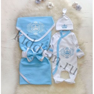 Летний комплект на выписку Picolita Лайт-Роскошь голубой-белый