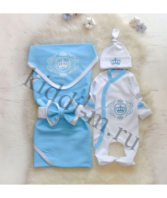 Летний комплект на выписку Picolita Лайт-Роскошь голубой-белый