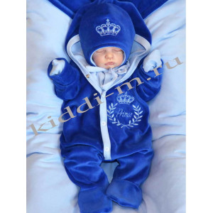 Комплект на выписку для новорожденного Picolita Роскошь синий-голубой