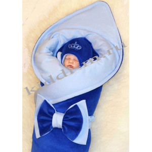 Комплект на выписку для новорожденного Picolita Роскошь синий-голубой