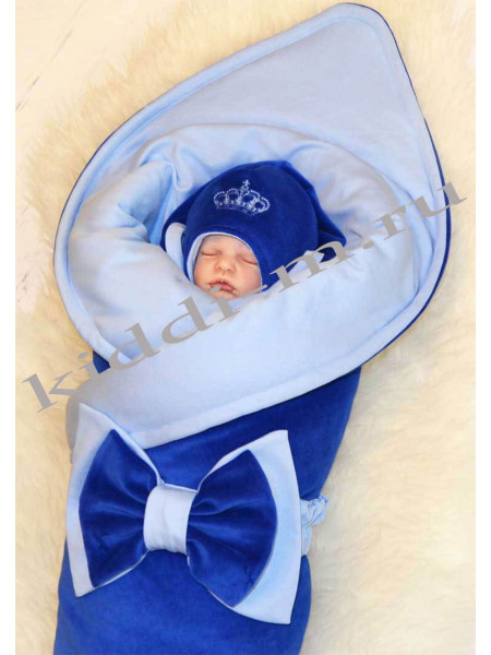 Комплект на выписку для новорожденного Picolita Роскошь синий-голубой