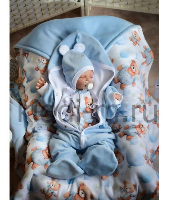Комплект на выписку для новорожденного Picolita Лапушка-Мишка голубой