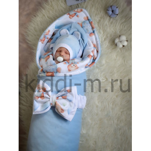 Комплект на выписку для новорожденного Picolita Лапушка-Мишка голубой