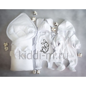 Комплект на выписку для новорожденного Picolita Лапушка-Зайка белый