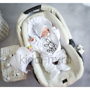 Комплект на выписку для новорожденного Picolita Лапушка-Зайка белый