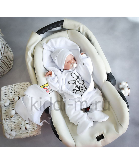 Комплект на выписку для новорожденного Picolita Лапушка-Зайка белый