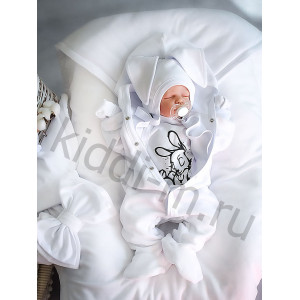 Комплект на выписку для новорожденного Picolita Лапушка-Зайка белый