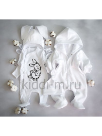 Комплект на выписку для новорожденного Picolita Лапушка-Зайка белый