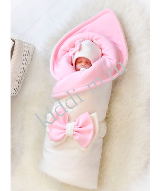 Комплект на выписку для новорожденного Picolita Лапушка-Мишка молочный-розовый