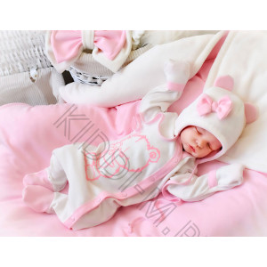 Комплект на выписку для новорожденного Picolita Лапушка-Мишка молочный-розовый