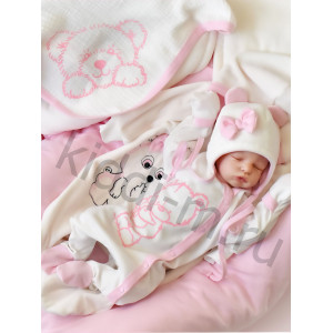 Комплект на выписку для новорожденного Picolita Лапушка-Мишка молочный-розовый