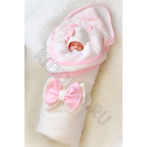 Комплект на выписку для новорожденного Picolita Лапушка-Мишка молочный-розовый