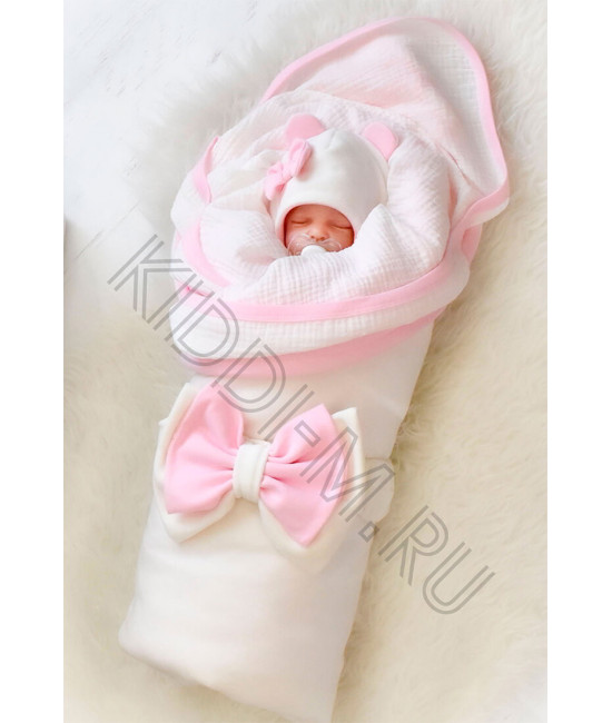 Комплект на выписку для новорожденного Picolita Лапушка-Мишка молочный-розовый