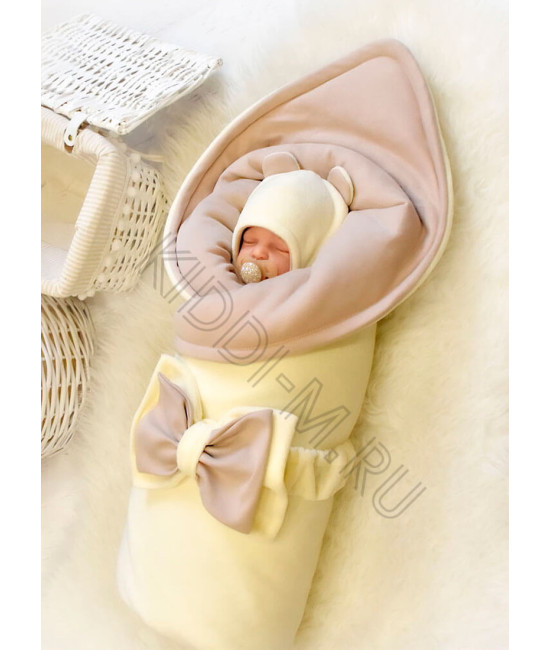 Комплект на выписку Picolita Лапушка-Мишка молочный-бежевый