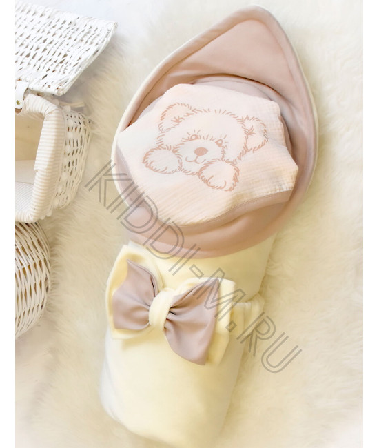 Комплект на выписку Picolita Лапушка-Мишка молочный-бежевый