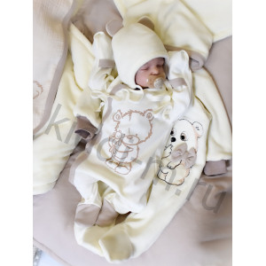 Комплект на выписку Picolita Лапушка-Мишка молочный-бежевый