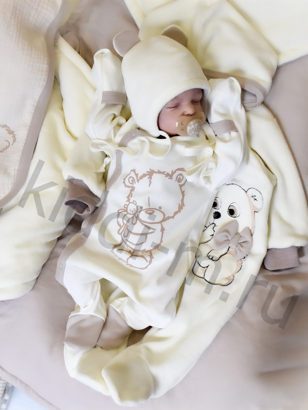 Демисезонный комплект Picolita Лапушка-Мишка молочный-бежевый