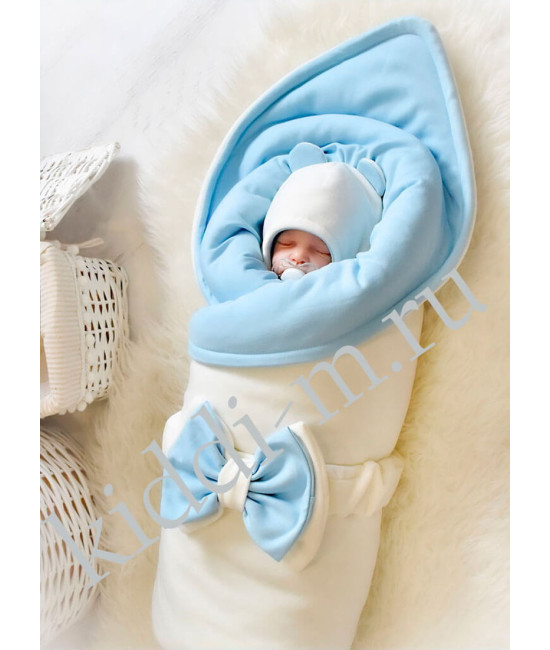 Комплект на выписку для новорожденного Picolita Лапушка-Мишка молочный-голубой