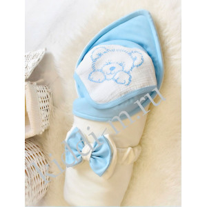 Комплект на выписку для новорожденного Picolita Лапушка-Мишка молочный-голубой