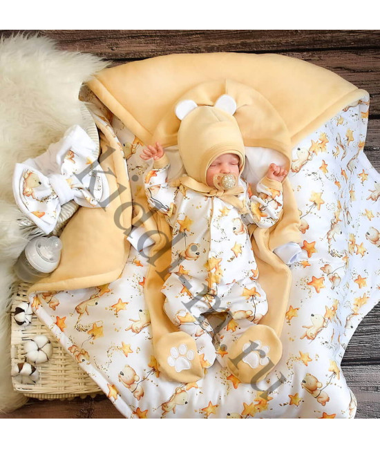 Комплект на выписку для новорожденного Picolita Лапушка-Мишка песочный