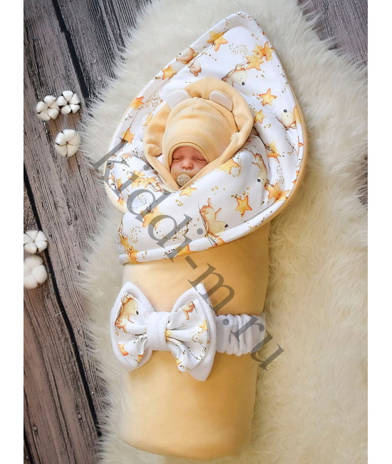 Комплект на выписку для новорожденного Picolita Лапушка-Мишка песочный
